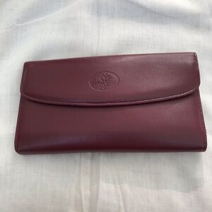 Buxton Burgundy Leather Wallet with Embossed Logo